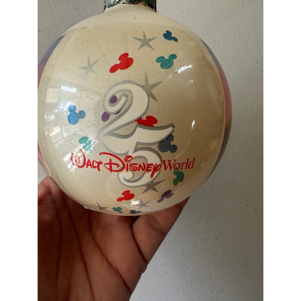 VTG Walt Disney World 25th Anniversary Remember the Magic Glass Ball Ornament